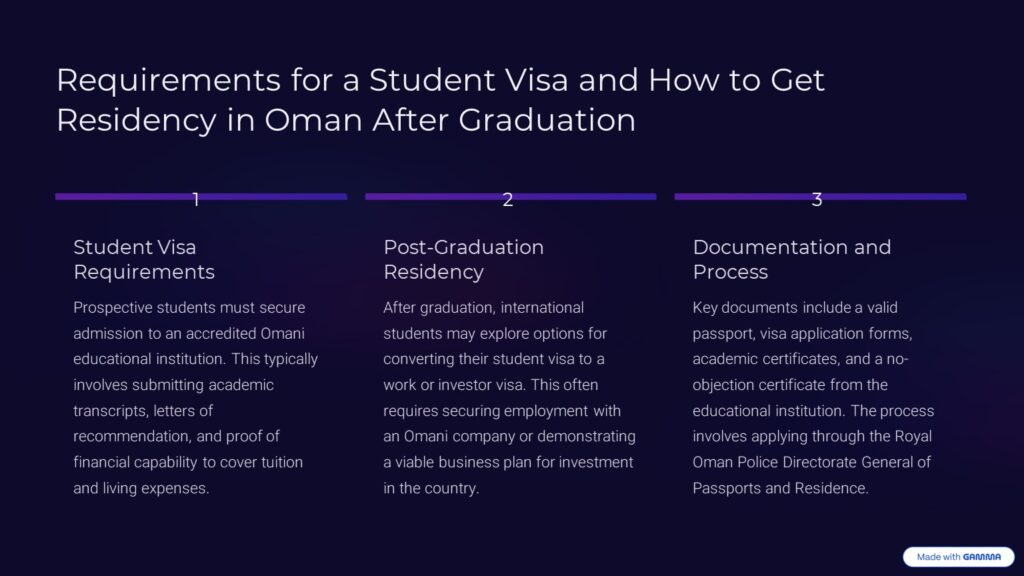 Residency types in Oman for investors, retirees, and business owners